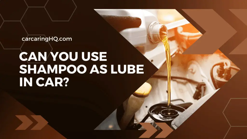 Can you use Shampoo as Lube in Car?